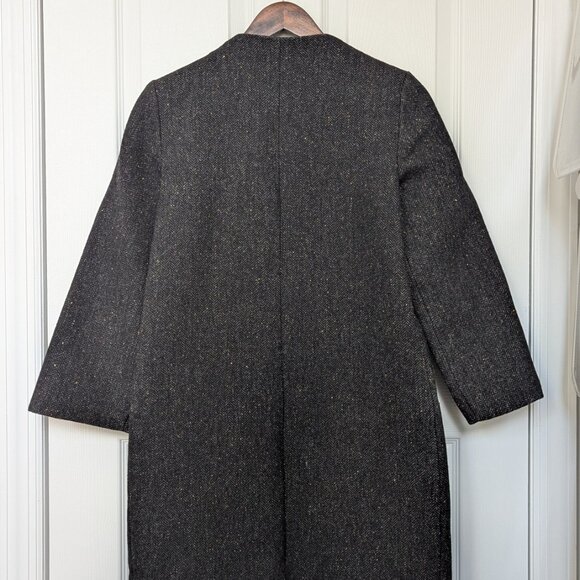 Zara Collarless Wool Winter Coat - Picture 2 of 4